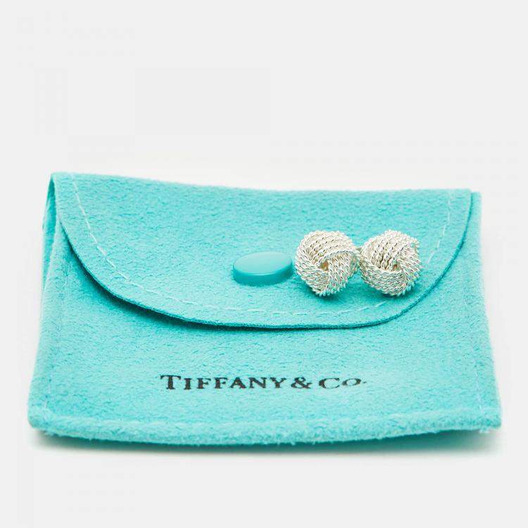 Pre Owned Tiffany & Co. Knot Sterling Silver Earrings