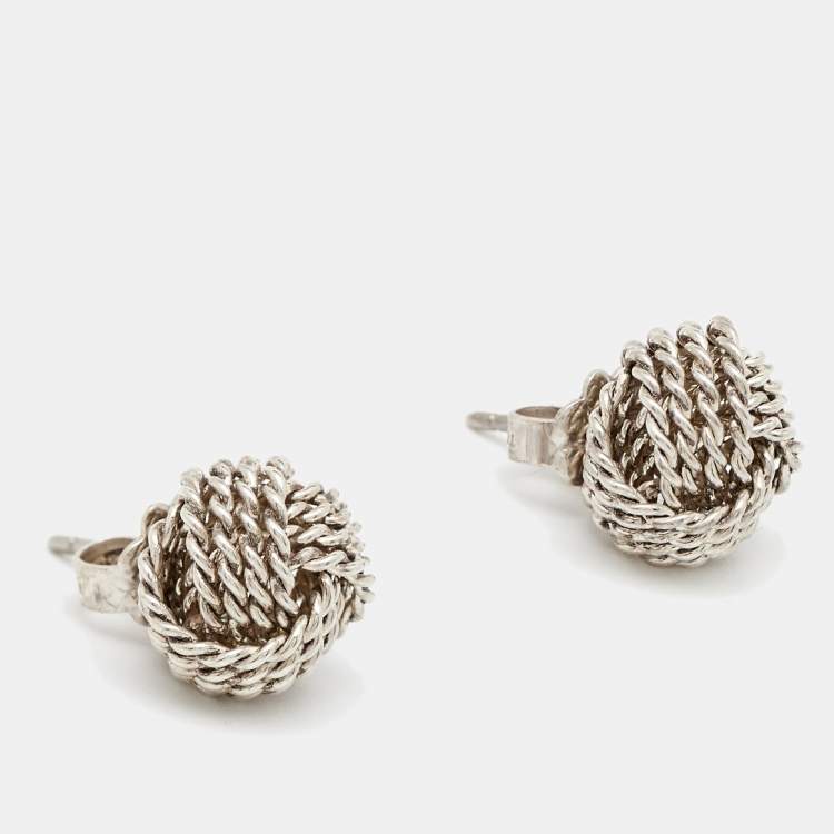 Pre Owned Tiffany & Co. Knot Sterling Silver Earrings