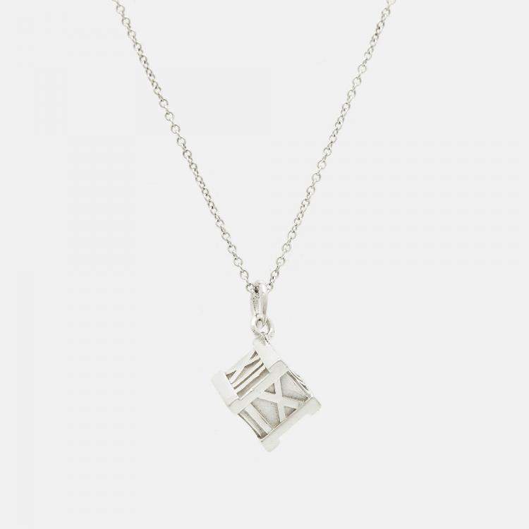 Pre Owned Tiffany & Co. Atlas Cube Sterling Silver Necklace