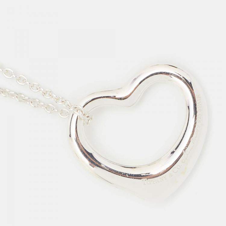 Pre Owned Tiffany & Co. Elsa Peretti Open Heart Sterling Silver Necklace