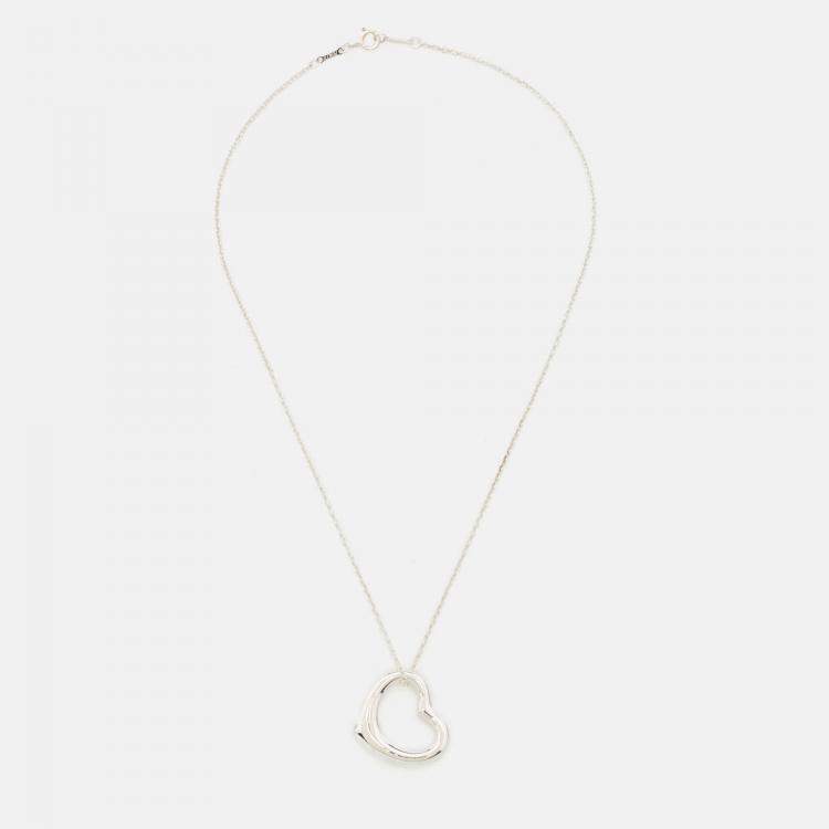 Pre Owned Tiffany & Co. Elsa Peretti Open Heart Sterling Silver Necklace