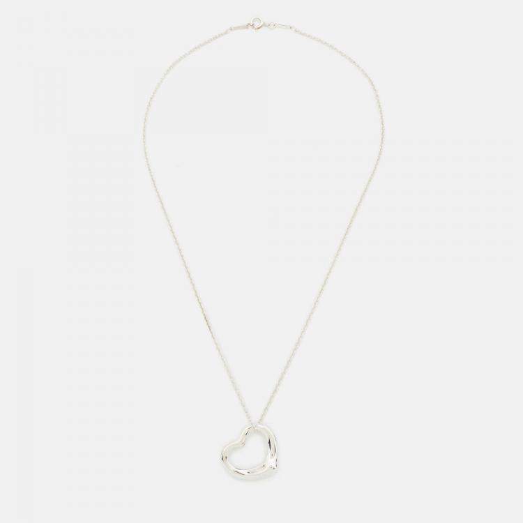 Pre Owned Tiffany & Co. Elsa Peretti Open Heart Sterling Silver Necklace
