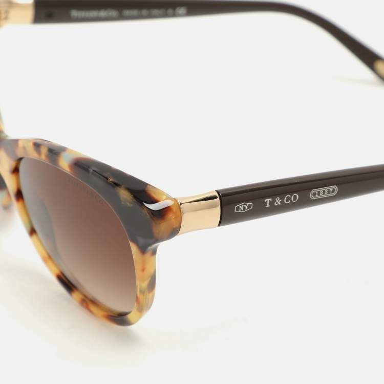 Pre Owned Tiffany & Co. Brown Tortoise TF4125 Sunglasses