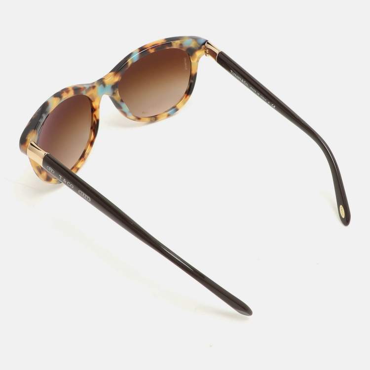Pre Owned Tiffany & Co. Brown Tortoise TF4125 Sunglasses