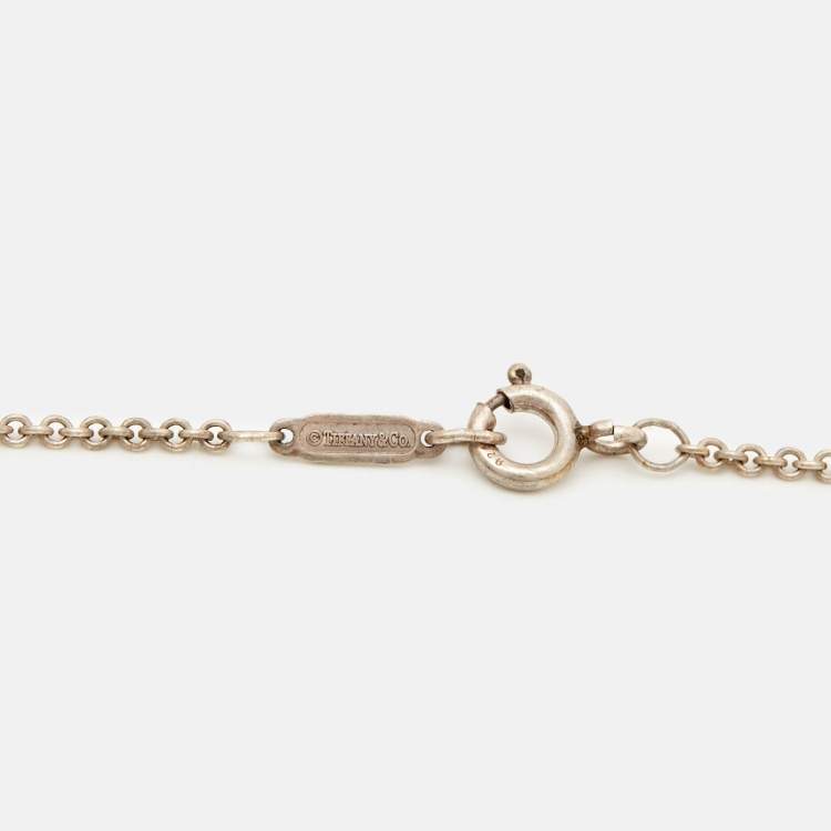 Pre Owned Tiffany & Co. Atlas Cube Sterling Silver Pendant Necklace