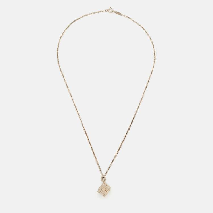 Pre Owned Tiffany & Co. Atlas Cube Sterling Silver Pendant Necklace