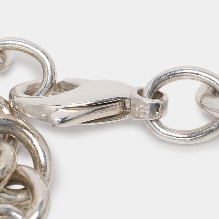 Pre Owned Tiffany & Co. Return to Tiffany Sterling Silver Round Tag Charm Bracelet