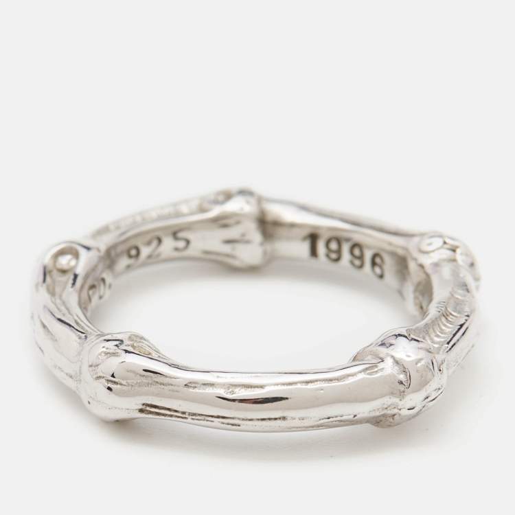 Pre Owned Tiffany & Co. Bamboo Sterling Silver Band Ring Size 52