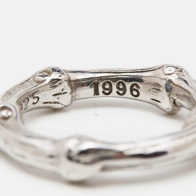 Pre Owned Tiffany & Co. Bamboo Sterling Silver Band Ring Size 52