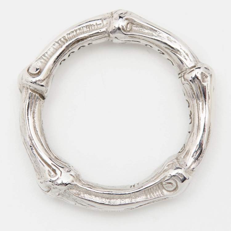 Pre Owned Tiffany & Co. Bamboo Sterling Silver Band Ring Size 52