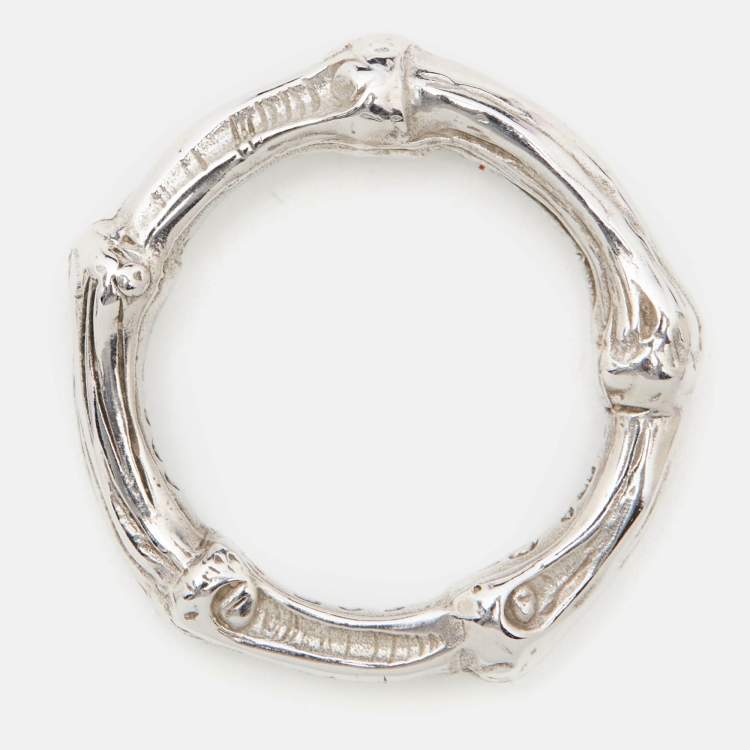 Pre Owned Tiffany & Co. Bamboo Sterling Silver Band Ring Size 52