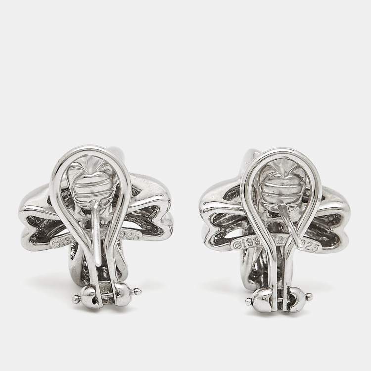 Pre Owned Tiffany &Co. Vintage X Sterling Silver Stud Earrings