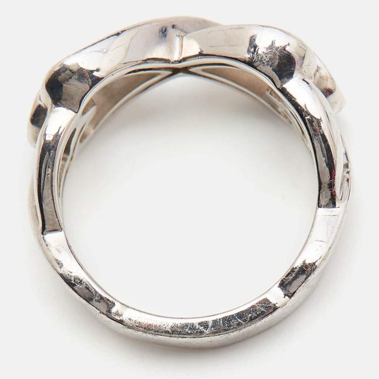 Pre Owned Tiffany & Co.Paloma Picasso Heart Sterling Silver Ring  Size 52
