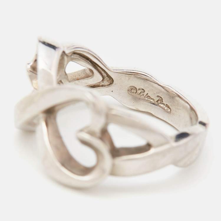 Pre Owned Tiffany & Co.Paloma Picasso Heart Sterling Silver Ring  Size 52