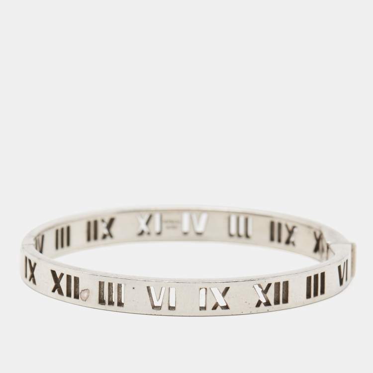 Pre Owned Tiffany & Co. Atlas Sterling Silver Bangle Bracelet