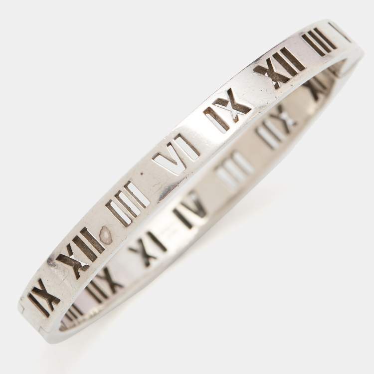 Pre Owned Tiffany & Co. Atlas Sterling Silver Bangle Bracelet