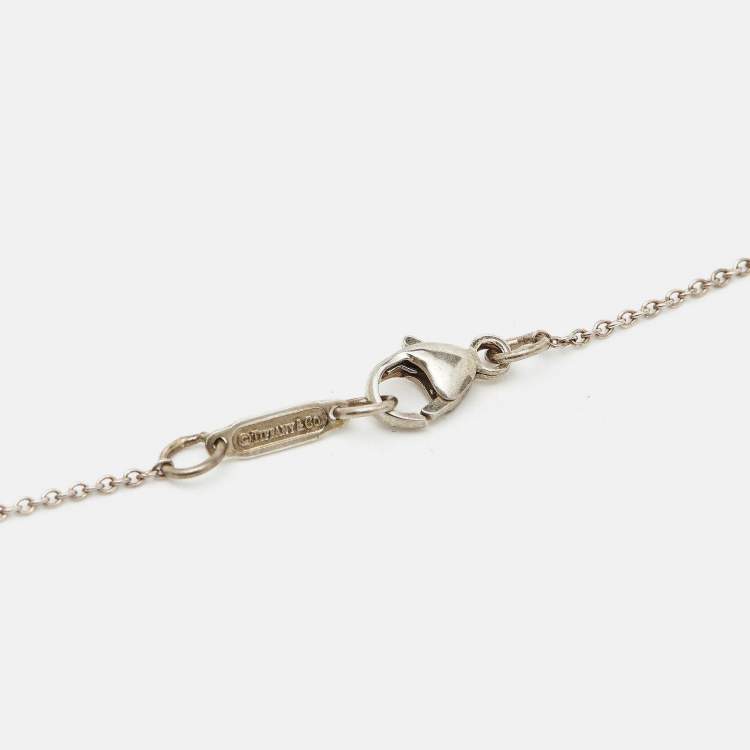 Pre Owned Tiffany & Co. 1837 Silver 925 Round Padlock Pendant Necklace
