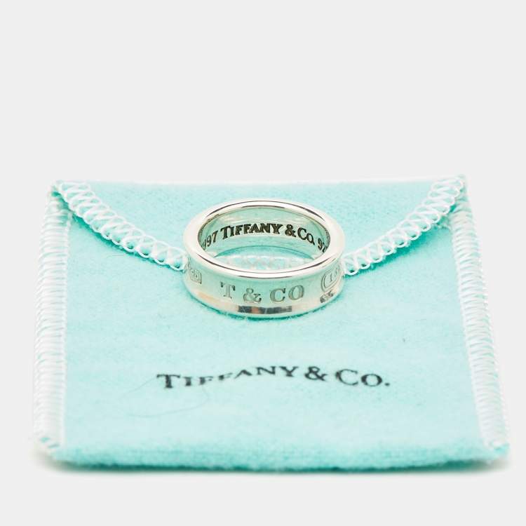 Pre Owned Tiffany & Co. 1837 Sterling Silver Band Ring Size 51