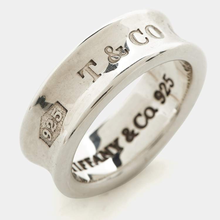 Pre Owned Tiffany & Co. 1837 Sterling Silver Band Ring Size 51