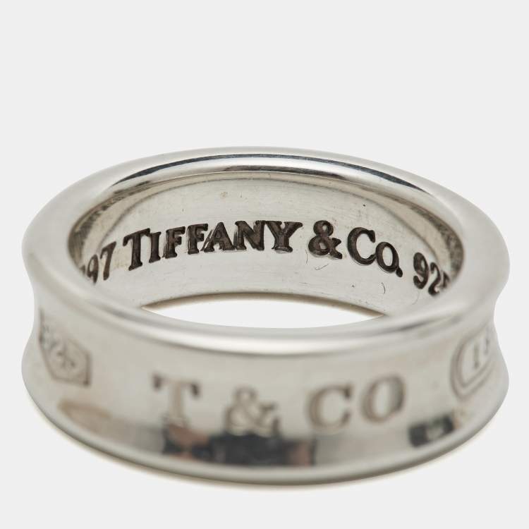 Pre Owned Tiffany & Co. 1837 Sterling Silver Band Ring Size 51