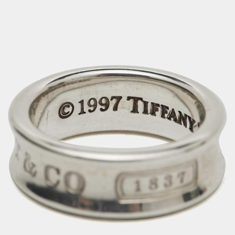 Pre Owned Tiffany & Co. 1837 Sterling Silver Band Ring Size 51