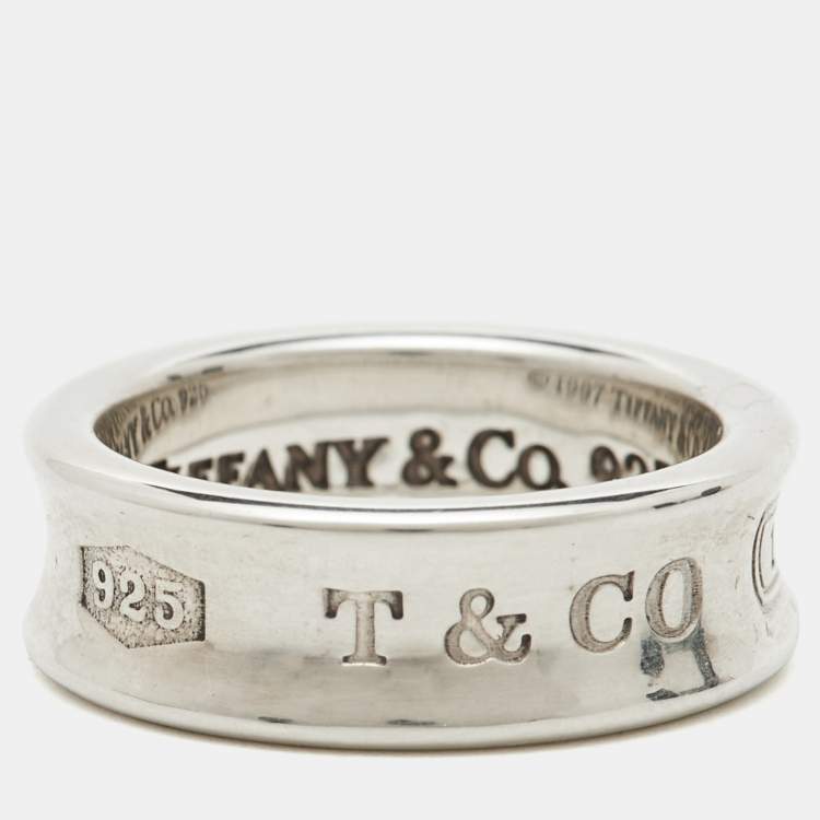 Pre Owned Tiffany & Co. 1837 Sterling Silver Band Ring Size 51