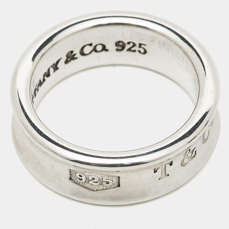 Pre Owned Tiffany & Co. 1837 Sterling Silver Band Ring Size 51
