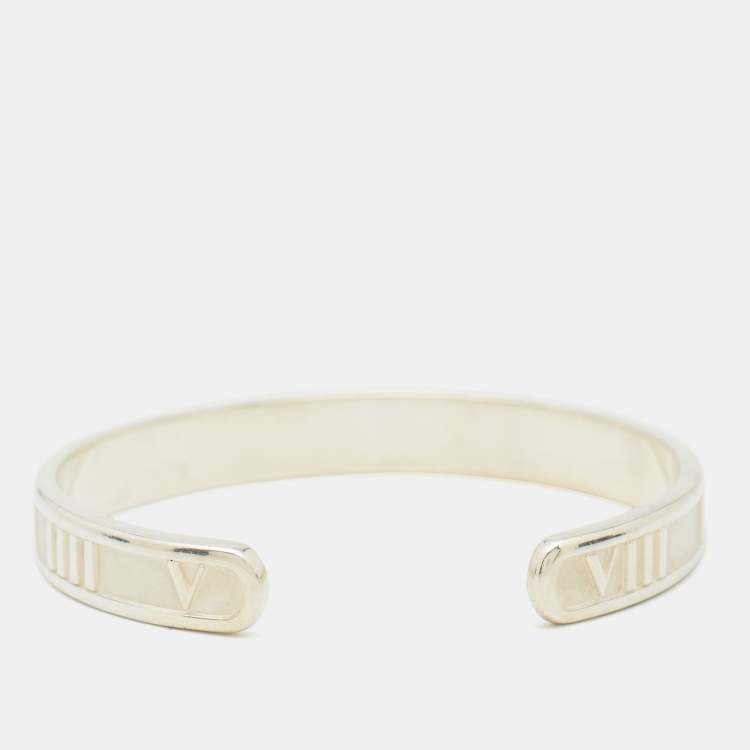 Pre Owned Tiffany & Co. Vintage Atlas Silver 925 Open Cuff Bracelet