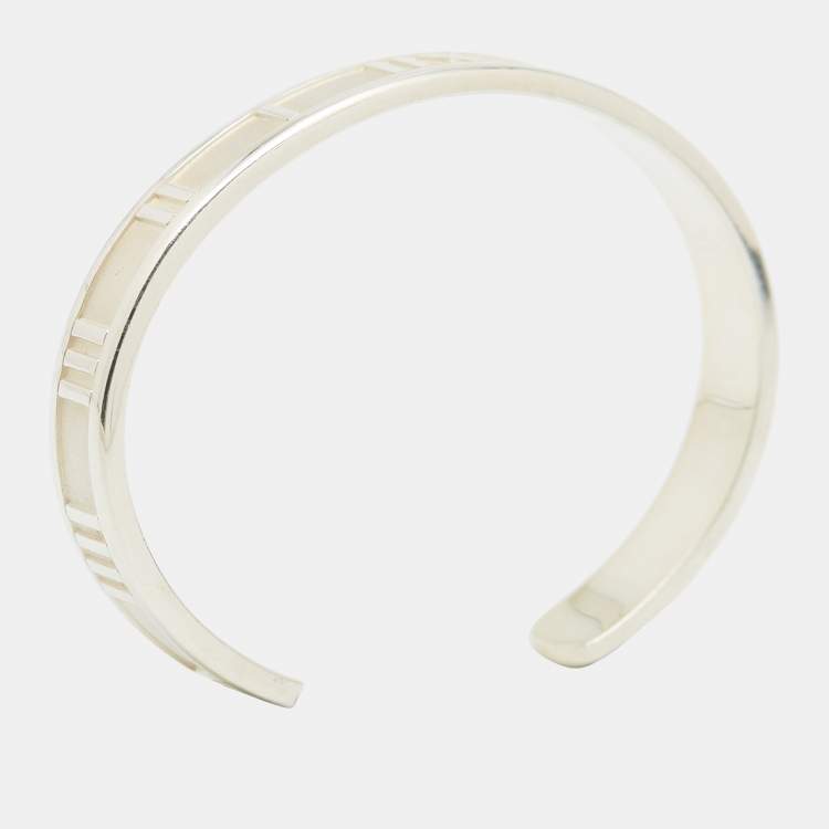 Pre Owned Tiffany & Co. Vintage Atlas Silver 925 Open Cuff Bracelet