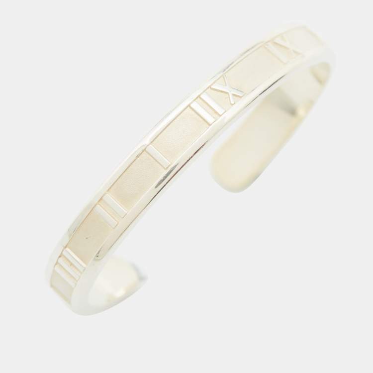 Pre Owned Tiffany & Co. Vintage Atlas Silver 925 Open Cuff Bracelet