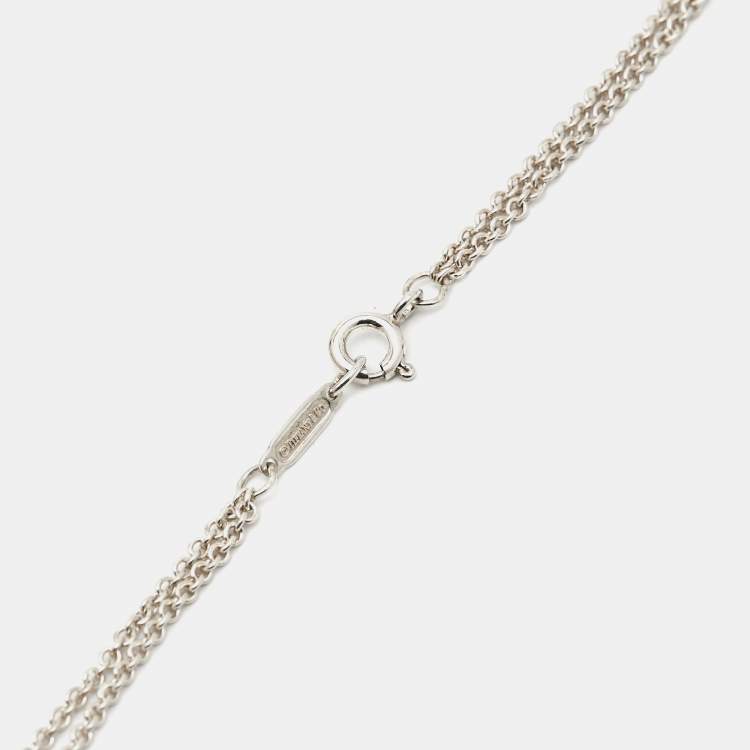 Pre Owned Tiffany & Co. Infinity Double Strand Sterling Silver Necklace
