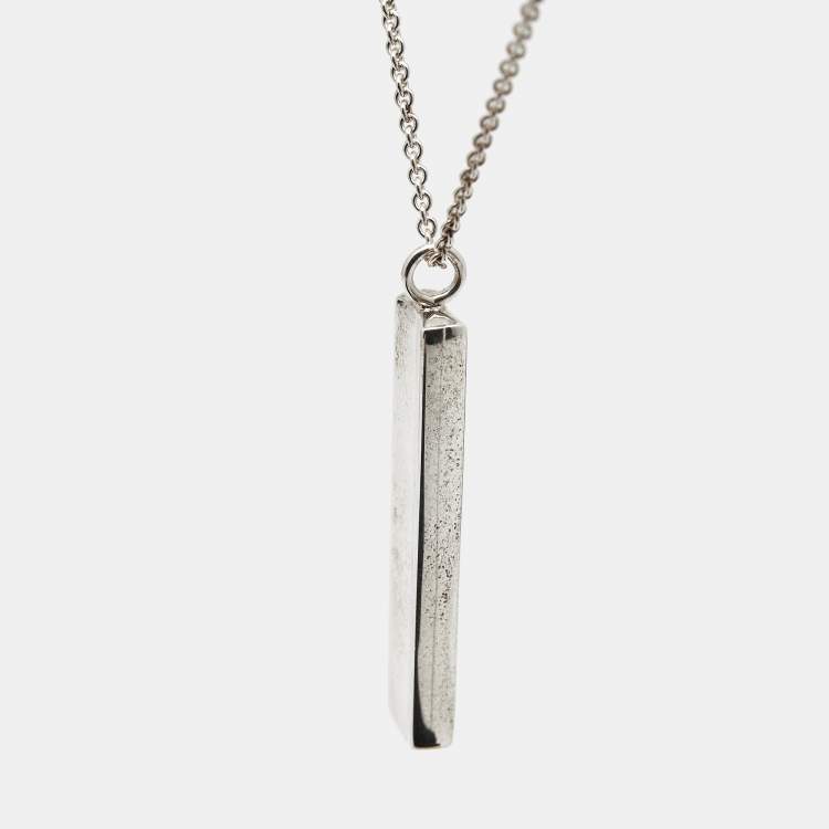 Pre Owned Tiffany & Co. 1837 Sterling Silver Bar Pendant Necklace