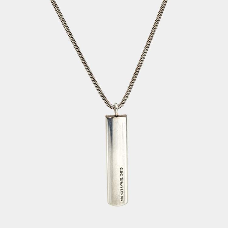 Pre Owned Tiffany & Co. 1837 Bar Tag Sterling Silver Necklace