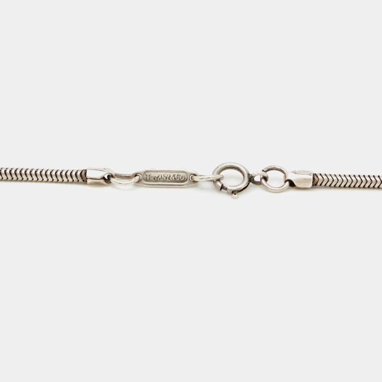 Pre Owned Tiffany & Co. 1837 Bar Tag Sterling Silver Necklace