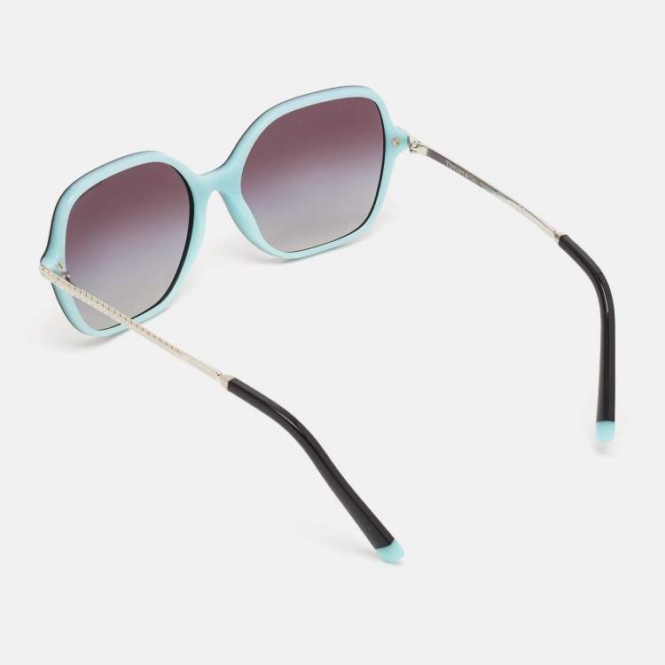 Pre Owned Tiffany & Co. Black/Blue Gradient TF4191 Square Sunglasses