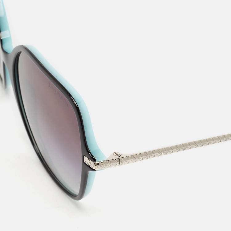 Pre Owned Tiffany & Co. Black/Blue Gradient TF4191 Square Sunglasses