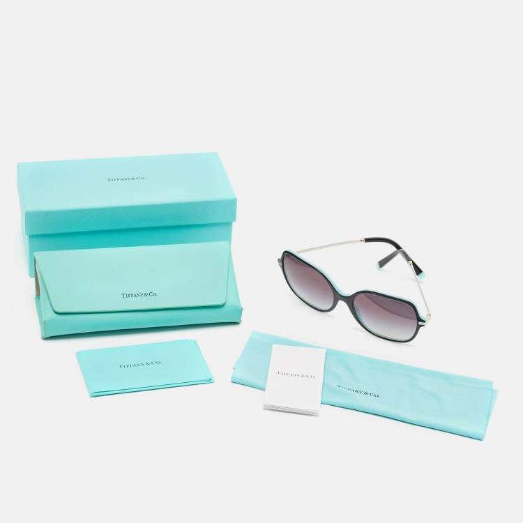 Pre Owned Tiffany & Co. Black/Blue Gradient TF4191 Square Sunglasses
