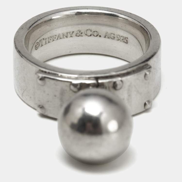 Pre Owned Tiffany & Co.  HardWear Sterling Silver Ring Size 49