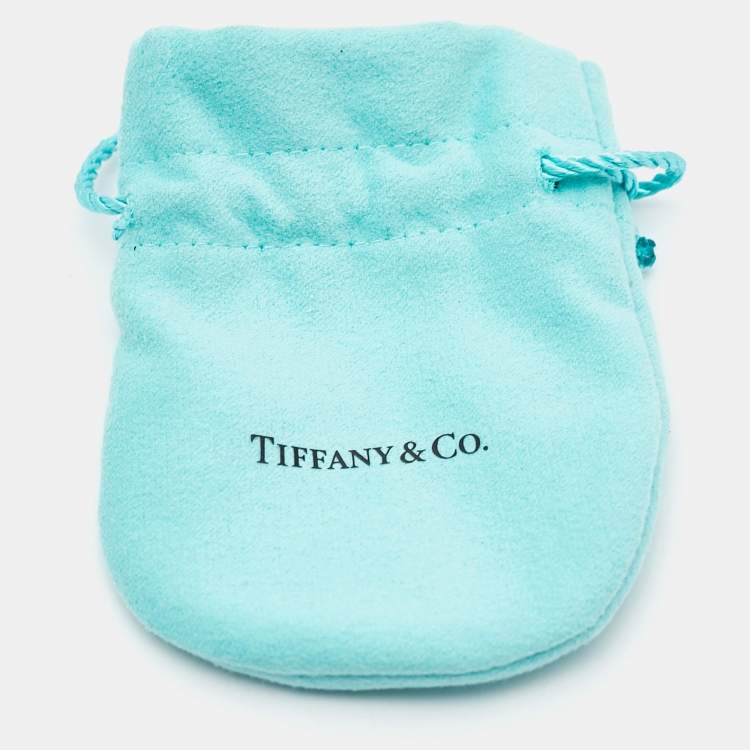 Pre Owned Tiffany & Co Blue Enamel Infinity Pendant Sterling Silver Double Chain Necklace