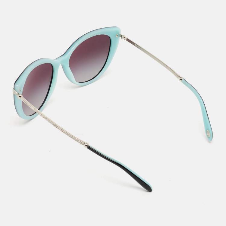 Pre Owned Tiffany & Co. Black/Blue Gradient TF 4143-B Cat Eye Sunglasses