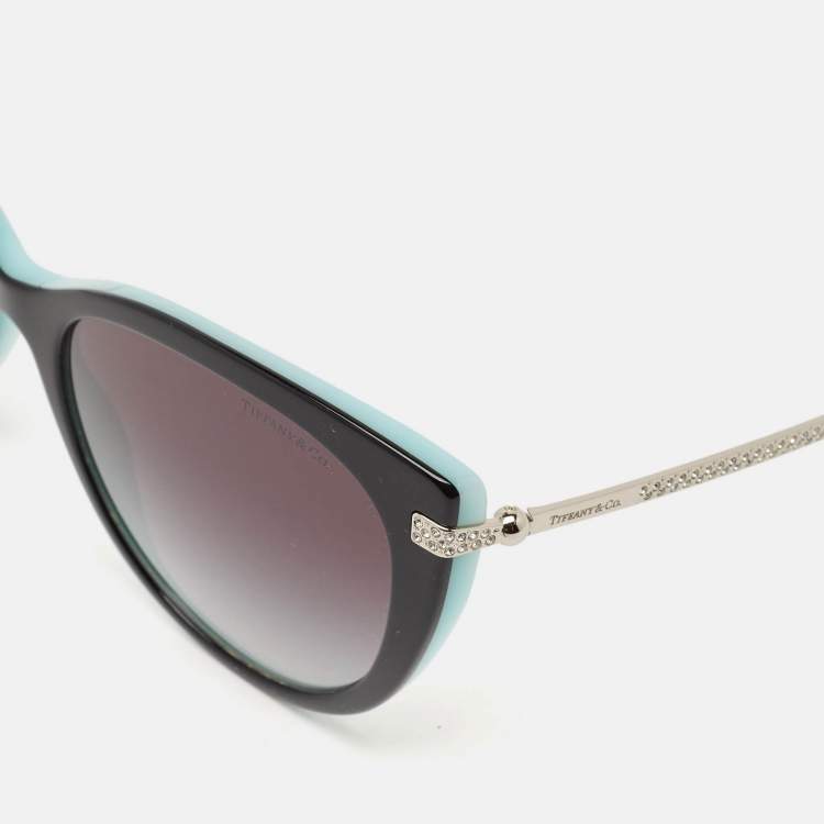 Pre Owned Tiffany & Co. Black/Blue Gradient TF 4143-B Cat Eye Sunglasses