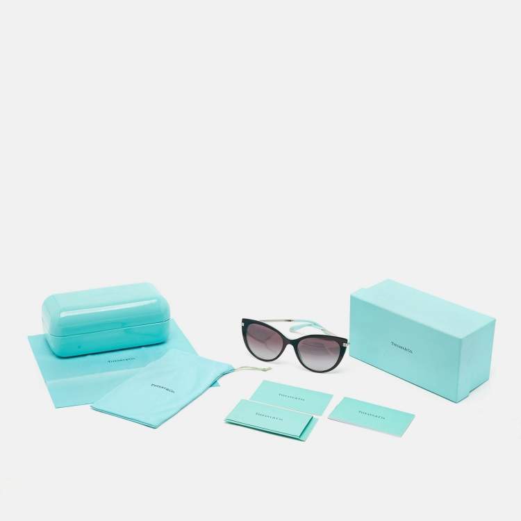 Pre Owned Tiffany & Co. Black/Blue Gradient TF 4143-B Cat Eye Sunglasses