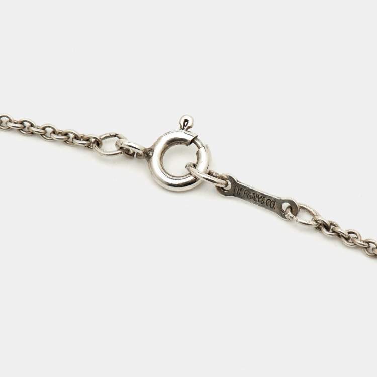 Pre Owned Tiffany & Co. Elsa Peretti Bean Sterling Silver 925 Pendant Necklace