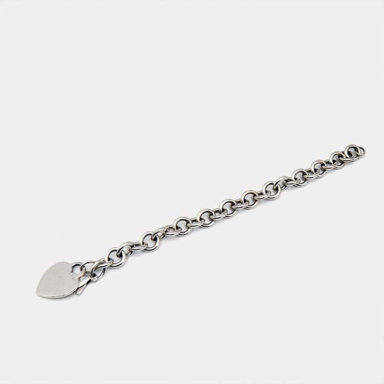 Pre Owned Tiffany & Co. Heart Tag Sterling Silver Bracelet