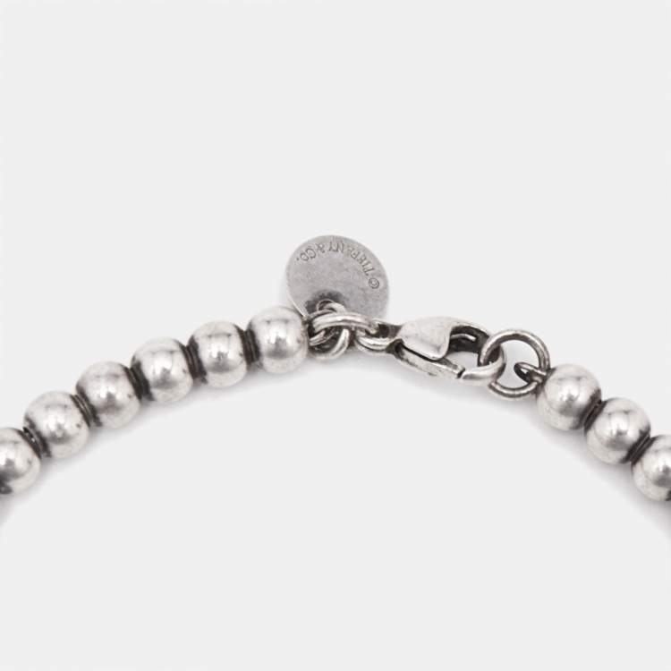Pre Owned Tiffany & Co. Return To Tiffany Enamel Sterling Silver Bead Bracelet