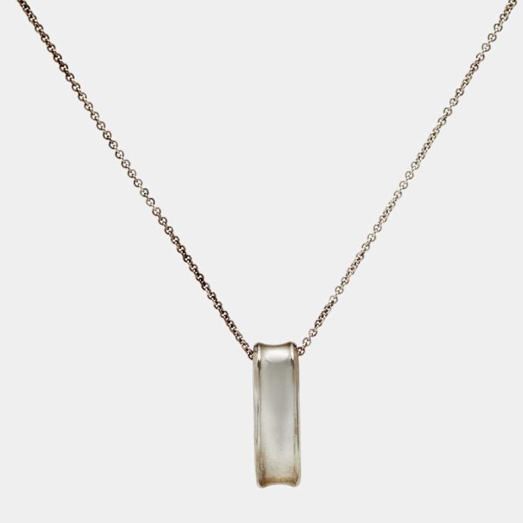 Pre Owned Tiffany & Co. 1837  Oval Loop Sterling Silver 925 Pendant Necklace
