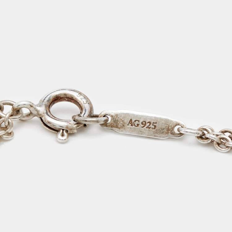 Pre Owned Tiffany & Co.  Infinity Blue Enamel Sterling Silver Bracelet