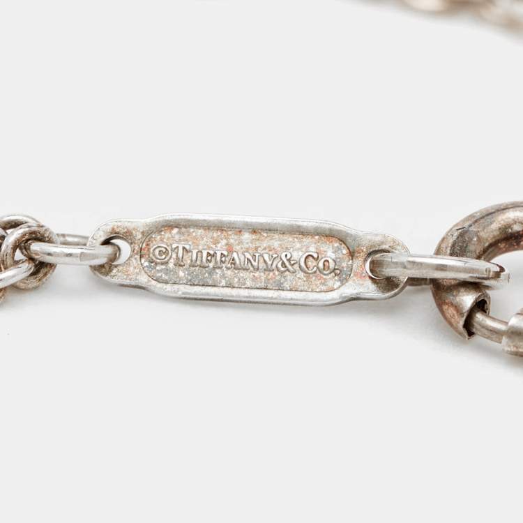 Pre Owned Tiffany & Co.  Infinity Blue Enamel Sterling Silver Bracelet