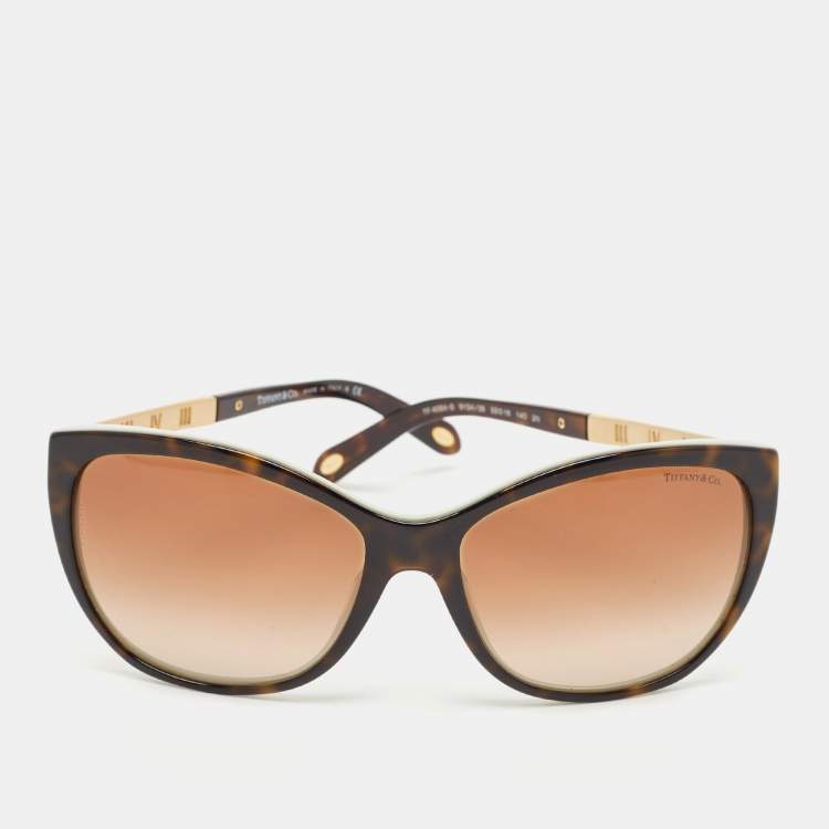 Pre Owned Tiffany & Co. Brown/Blue Gradient TF 4094 -B Atlas Cat Eye Sunglasses 