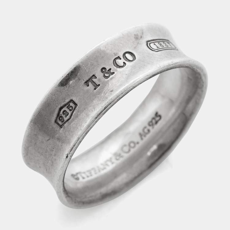 Pre Owned Tiffany & Co. Tiffany 1837  Sterling Silver Band Ring Size 58